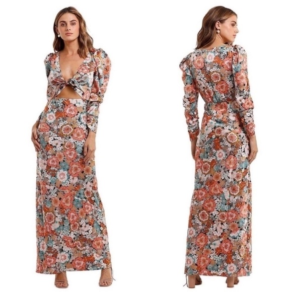 For Love & Lemons Polly Floral Maxi Dress